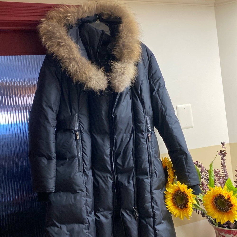 Bod&Christensen 💯Down+Feathers Leather Real Fur  Extremely Warm Long Puffer Coat